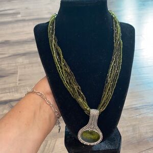 Green stone necklace